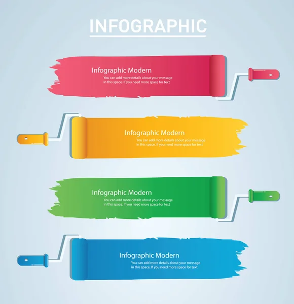 Farbwalze Mit Platz Für Textinformationsgrafik Vektorvorlage Mit Optionen Kann Für — Stockvektor