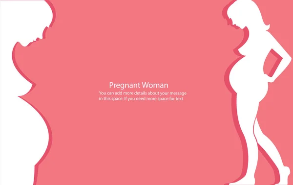 Gravid Kvinna Med Utrymme Bakgrund Vektorillustration — Stock vektor