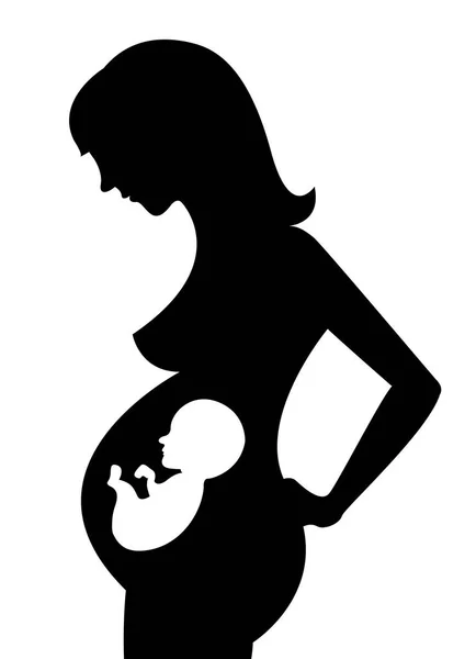 Zwangere Vrouw Met Baby Pictogram Vectorillustratie — Stockvector