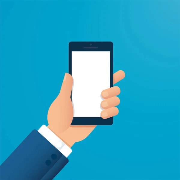 Trzymanie Ręki Wektor Smartfona Ilustracja Eps10 — Wektor stockowy