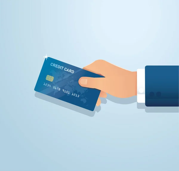 Hand Holding Credit Card Vector Illustration Eps10 — 스톡 벡터