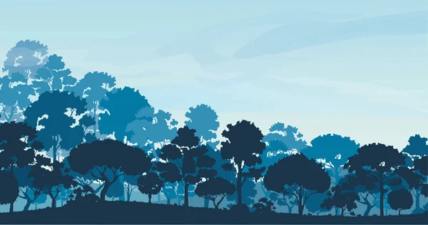 Δασικά Δέντρα Σιλουέτες Φύση Τοπίο Φόντο Διάνυσμα Απεικόνιση Eps10 — Διανυσματικό Αρχείο