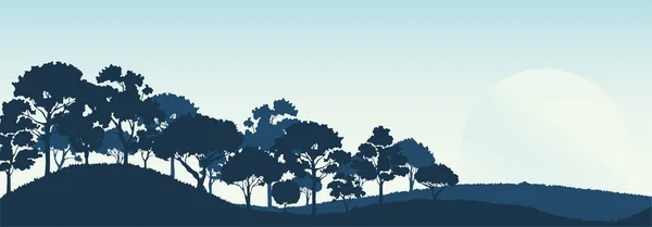 Floresta Árvores Silhuetas Natureza Paisagem Fundo Vetor Ilustração Eps10 — Vetor de Stock