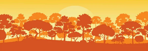 Siluetas Árboles Forestales Naturaleza Paisaje Fondo Vector Ilustración Eps10 — Vector de stock