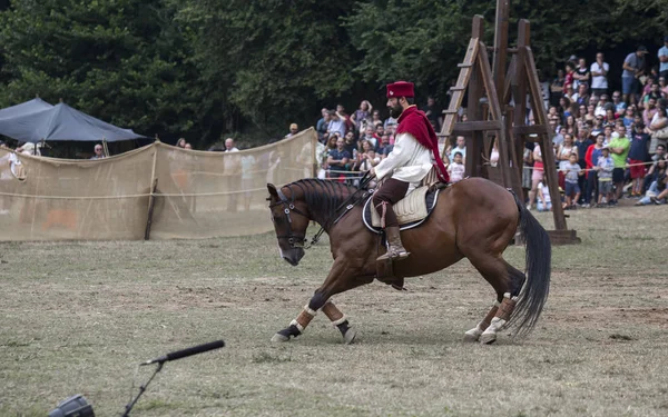 2019 Augusztus Nobleman Horse Show Történelmi Rekreációban Chamamento Egy Középkori — Stock Fotó