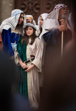 19 Nisan 2019: Portekiz, Braga 'da Kutsal Hafta boyunca İsa' nın Tutkusu 'nun tiyatro gösterisi.