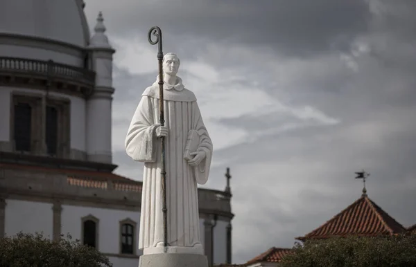 Исторические Белые Статуи Святилища Самейро Браге Минхо Португалия — стоковое фото
