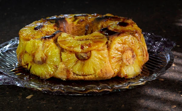 Fresh Pineapple Cake Ready Eat Homemade — Stock Photo, Image