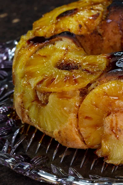 Fresh Pineapple Cake Ready Eat Homemade — Stock Photo, Image