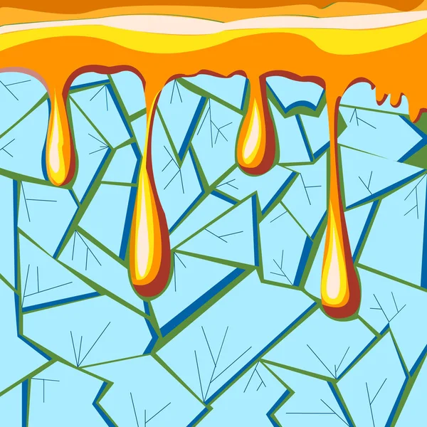 Kırık camın arkasından akan bal