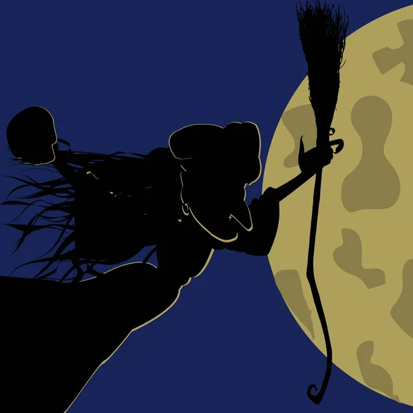 Cadı. Siyah siluet.