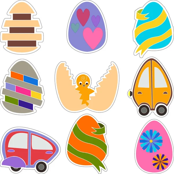 Paskalya yumurtaları kümesi. Kesme için