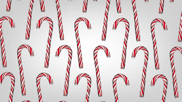 クリスマス キャンデー杖ベクトル イラスト パターン — ストックベクタ