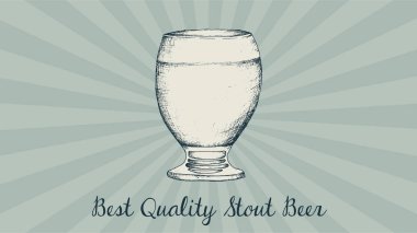 Şişman bira cam kroki kara tahta stil vektör çizim