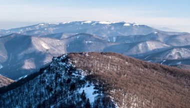 Kış Mala Fatra dağlar panorama Klak Hill Slovakya