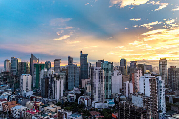 sunrise in the makati city