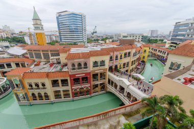 Venedik Piazza Grand Canal alışveriş merkezinden 8 Ekim 2017 Panorama görünümünü