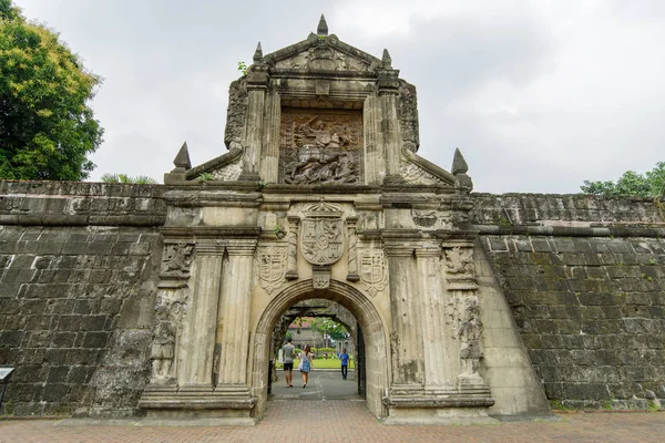 Jan 21,2018 ön kısmında Fort Santiago kapısı, Intramuros, Manila — Stok fotoğraf