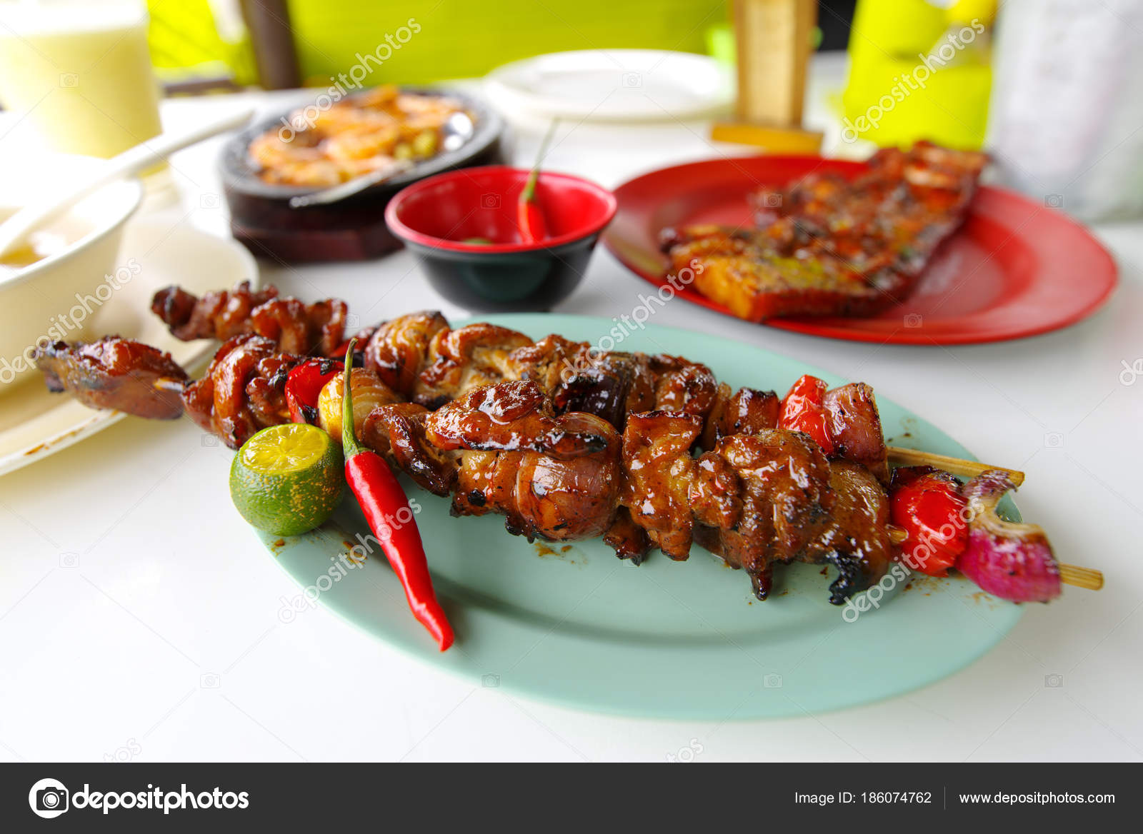 Famous food in the Philippines Pork Barbecue — Stock Photo