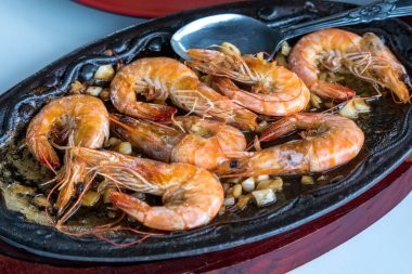 Filipinler tereyağı sarımsak karides cızırtılı Gambas ünlü gıda