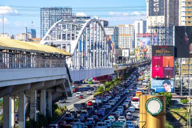 9,2018 kalabalık saatte Epifanio de los Santos Avenue(Edsa) Manila mar