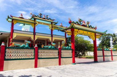 Çin çan kilisesi manzarası, Dumaguete şehri, Filipinler, 20 Aralık 2019