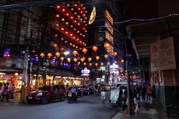 Manila China Town Night Scene, Manila, Filipinas, 17 de janeiro de 2020 — Fotografia de Stock
