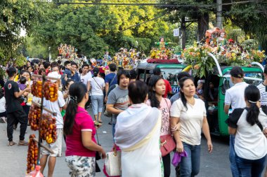 Viva sto nino manila festivaline katılan insanlar, Manila, Filipinler, 18 Ocak 2020