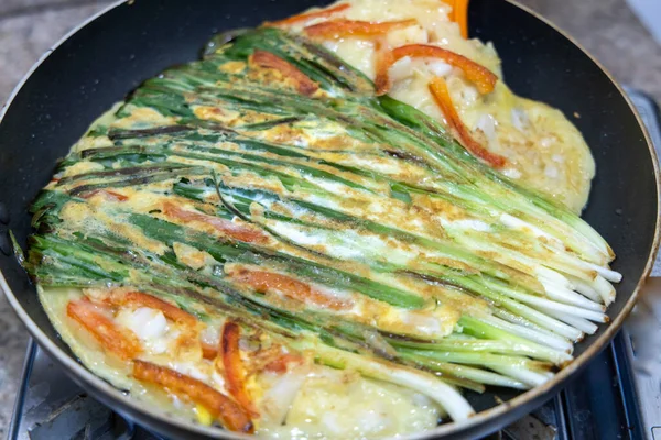 Crêpe Traditionnelle Coréenne Pajeon — Photo