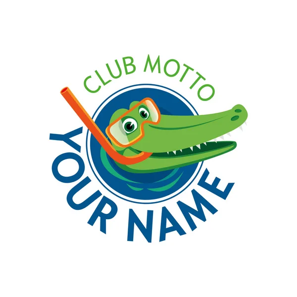 Vektör logo timsah su dalgıç