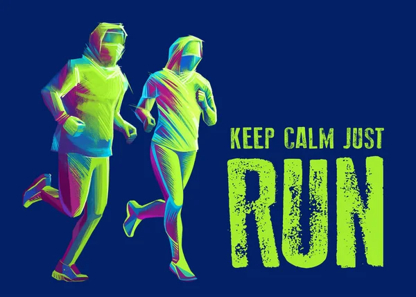 Çizim renk vuruş, çok renkli resimde, mizanpaj tasarımını koşucu