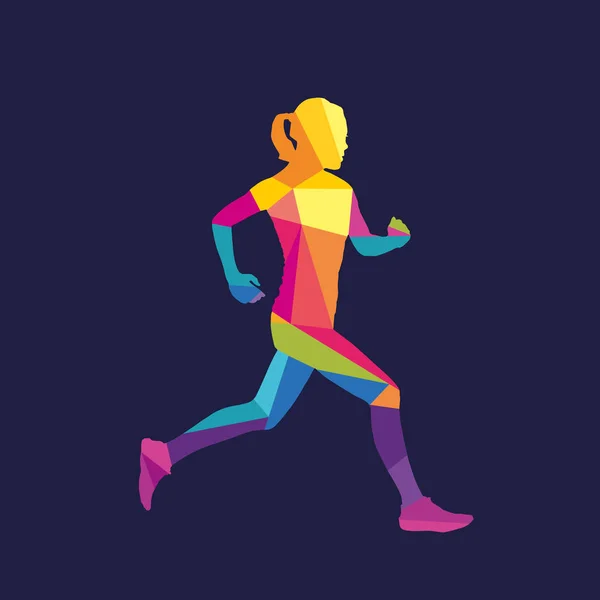 Plantilla de logotipo de silueta de mujer corriendo — Foto de Stock