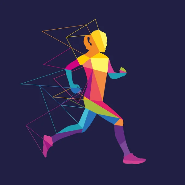 Running woman silhouette logo template — Stock Photo, Image