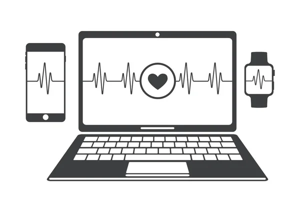 Dizüstü bilgisayar, akıllı telefon, saat vektör görüntü