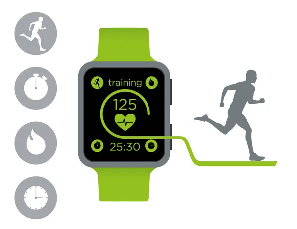 Vektör şablonu Akıllı spor saatler. Spor infographics için gadgets.