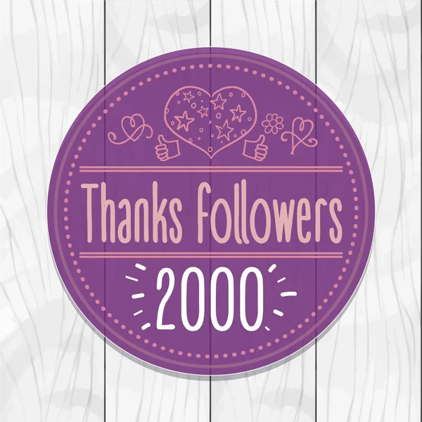 2000 plakası, yuvarlak, tag, takipçileri ahşap arka plan teşekkürler