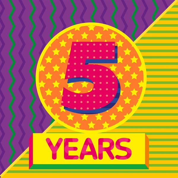 5 doğum günü Yıldönümü renk desen vektör desen numaraları