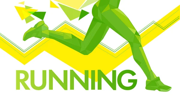 Vektör bacaklar çalıştıran satırları üçgenler çokgenler hareket maraton