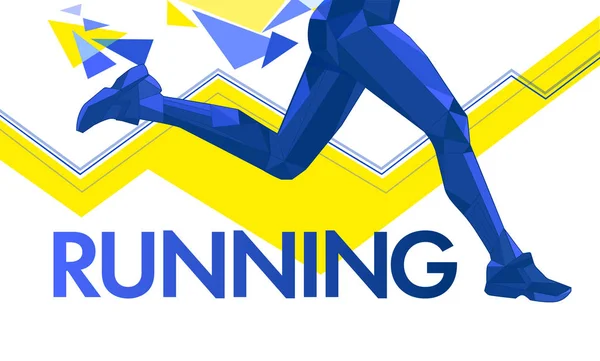 Vektör bacaklar çalıştıran satırları üçgenler çokgenler hareket maraton