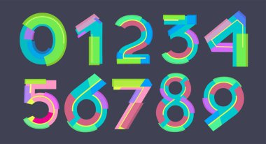 Rakamlar parlak çizgiler spor dinamiği seti