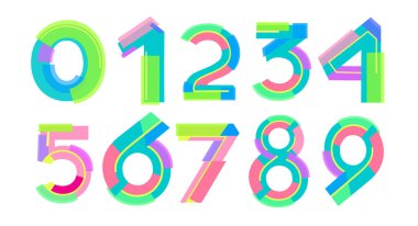 Rakamlar parlak çizgiler spor dinamiği seti