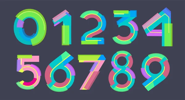 Rakamlar parlak çizgiler spor dinamiği seti