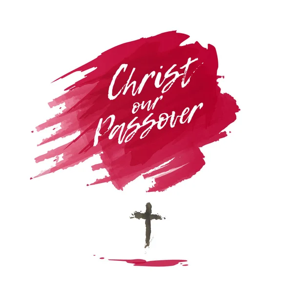 Paskalya 'da İsa Mesih' in kan ve çarmıha gerilmesinin sembolü olan Paskalya 'yı temsil ediyor. Mesaj için yer. Tebrik kartı, web pankartı, davetiye yazdırma.