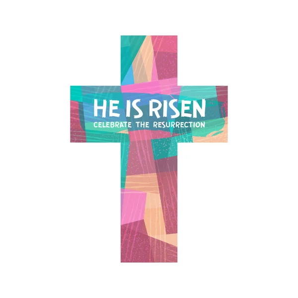 Soyut şenlik haçı ve yazıt yükseldi. Tebrik kartı motivasyon pankartı.