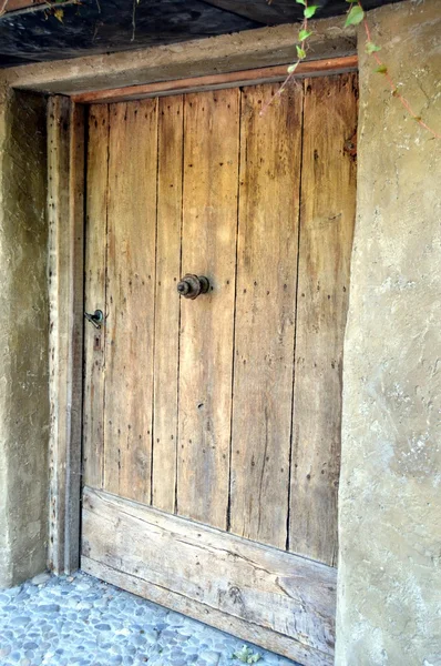 Una puerta de madera oscura . — Foto de Stock