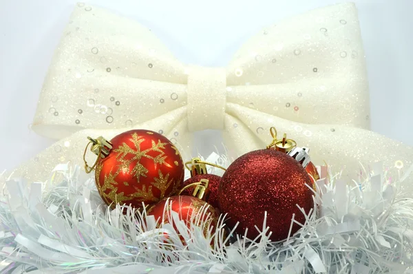 Baubles of Christmas put in a nest. — Stock Photo, Image