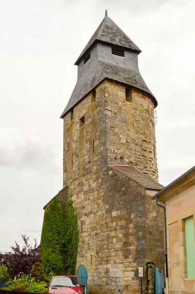 View of the clock tower in the town — Stock Photo, Image