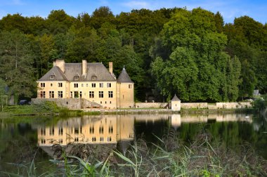Chateau bir gölet üzerinde 