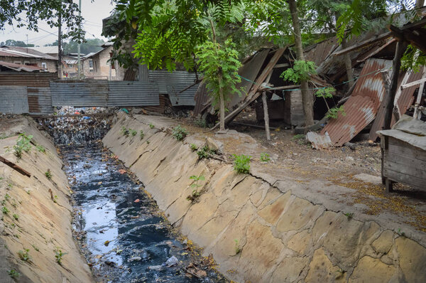 Small sewage canal that runs through 