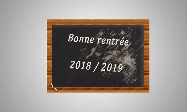Chalkboard with a text on the autumn of 2019 on a white backgrou — Stock Photo, Image